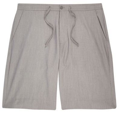 Grey drawstring casual bermuda shorts